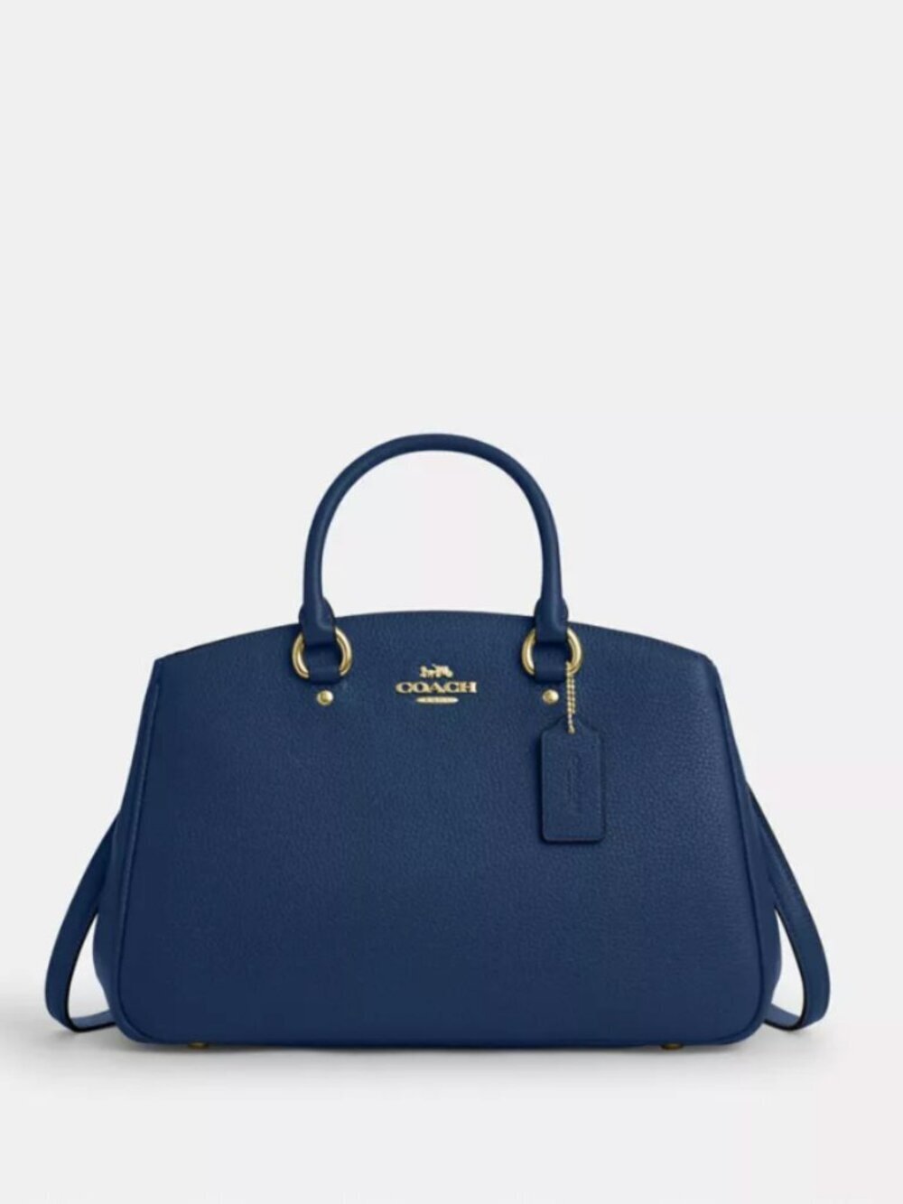 Coach Savannah Carryall Bag Deep Blue Gold Crossbody Handbag Tote Satchel NWT